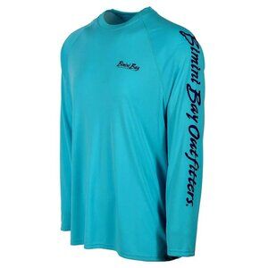 Bimini Bay Outfitters Dive Blue Hook M' Long Sleeve Performance Shirt Sz Medium